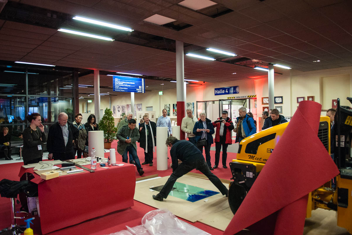 Dampf-Walzen Glas-Monotypie